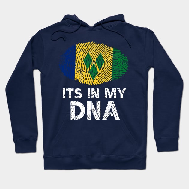 Its In My DNA Saint Vincent and the Grenadines Flag Fingerprint Hoodie by BraaiNinja